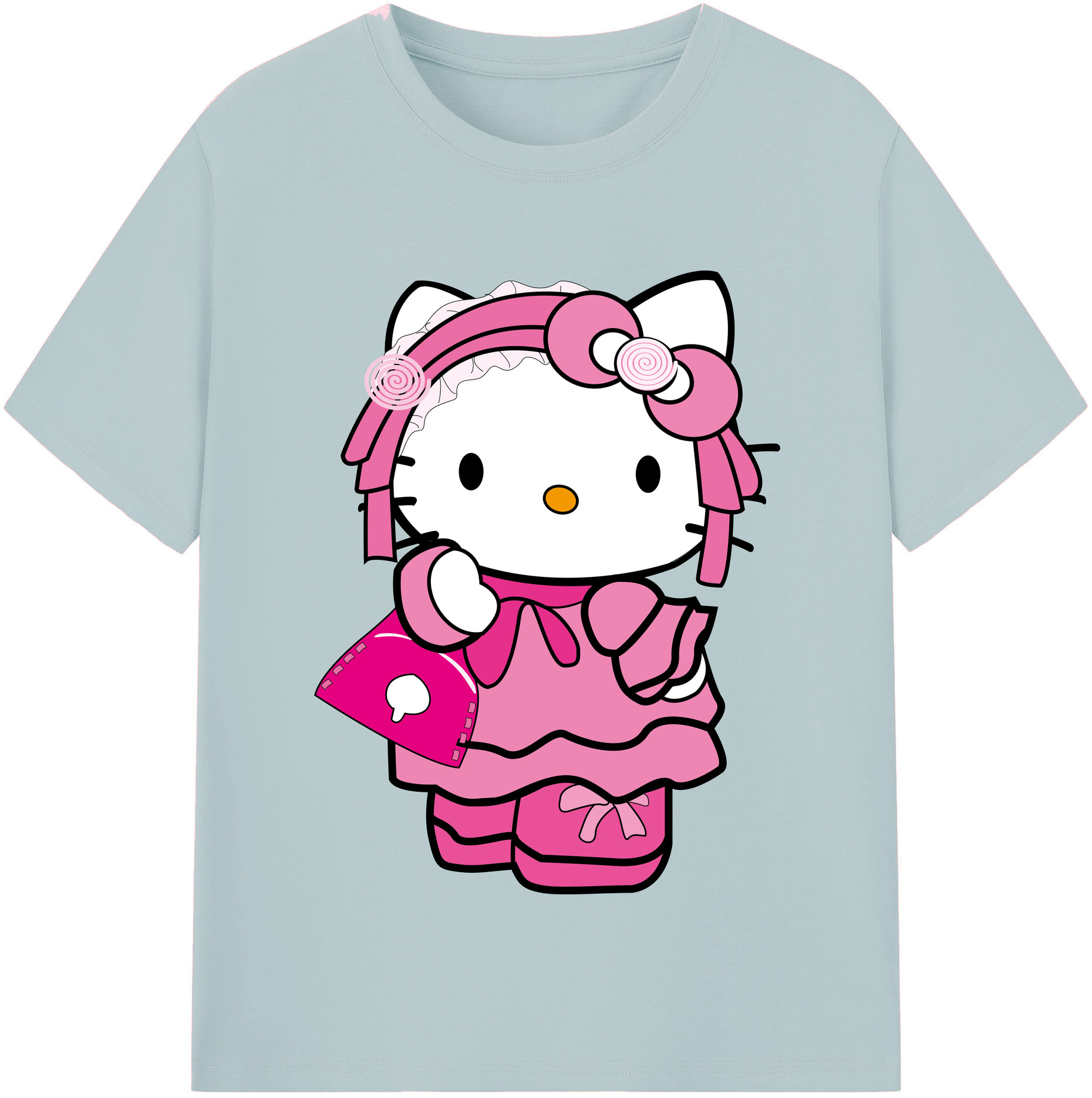 （画像用） Hello Kitty ハローキティ 綿100％半袖Tシャツ（フロントプリント）